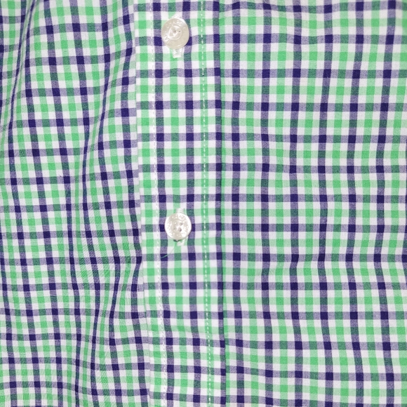 Chaps Ralph Lauren Boys Sz 4 Purple Green Check Button Down Short Sleeved Shirt - Picture 5 of 5